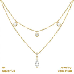 Moonlight Ripple Necklace - 925 Silver Crystal Minimalist Luxury Chain