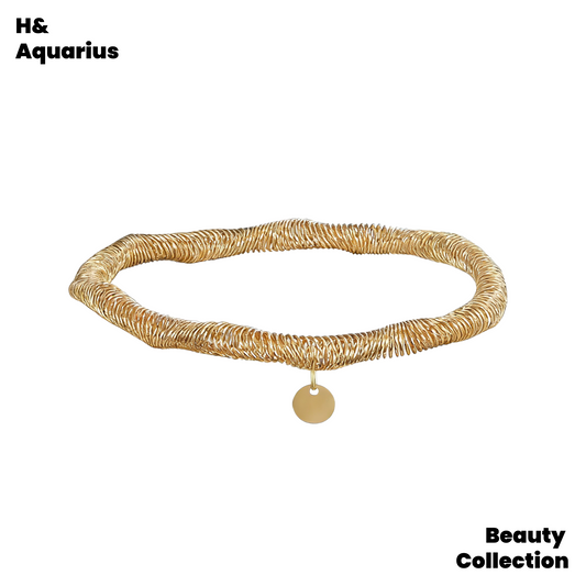 925 Silver Twilight Flow Bangle - Gold Plated Vintage Minimalist Bracelet