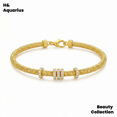 925 Silver & Zirconia Sparkling Galaxy Bracelet - Luxury Sliding Bead Chain for Women