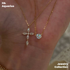 Pendant & Chain: 925 Silver & Zirconia Starfall Necklace and 925 Silver & Zirconia Cross Fringe Necklace