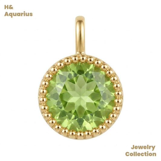 Spring Lime Pendant - 925 Silver Minimalist Everyday Necklace Charm