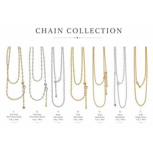 Chain: 925 Silver Olive Bead Chain - Handmade Minimalist Necklace Chain
