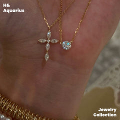 Pendant & Chain: 925 Silver & Zirconia Starfall Necklace and 925 Silver & Zirconia Cross Fringe Necklace