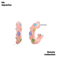 K gold plated New Year's fashion pink dopamine earrings