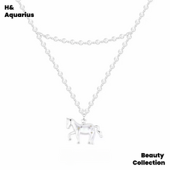 Brass necklace original old hand-painted necklace for men and women with dreams for horses