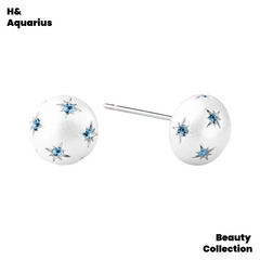 Brass zircon earrings Twilight starlight zircon brushed temperament stud earrings