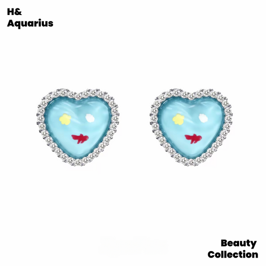 Alloy Resin Earrings - Original Fade-Resistant Kitten's Fishbowl Clip-On Earrings