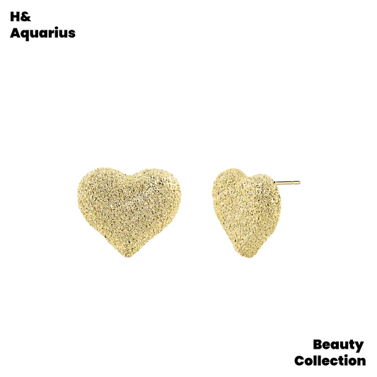K Gold-Plated Earrings - Original Fade-Resistant New Year Love Heart Earrings