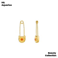 Gold Plated Cross Safety Pin Earrings ¨C Viral Instagram Fashion Jewelry