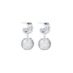 Copper Alloy & Resin Earrings - Multi-Color Translucent Bead Drop Earrings