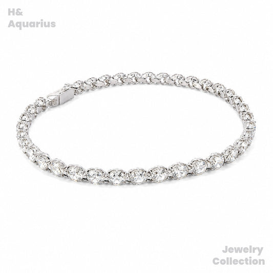 925 Silver & Zirconia Tennis Bracelet - Minimalist Luxury Everyday Chain for Women
