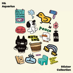 Korean ins simple hand-painted cute puppy jelly sticker high-value DIY notebook mobile phone case tablet decoration sticker