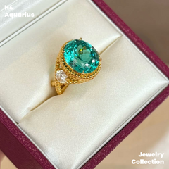 Synthetic YAG Neon Glow Ring - 925 Silver K Gold Plated Lab-Created Luxury Ring