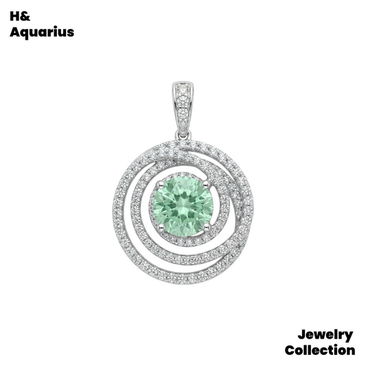 Synthetic YAG Mint Mambo Pendant - 925 Silver Minimalist Luxury Fashion Necklace