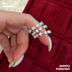 925 Silver & Zirconia Star Island Overture Ring - Minimalist Luxury Statement Ring