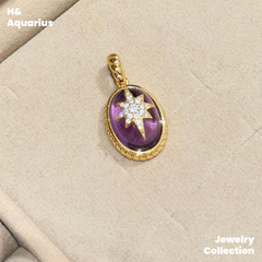 Purple Night Oracle Pendant - 925 Silver Crystal Luxury Mystical Necklace