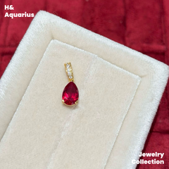 Lab-Grown Ruby Velvet Pendant - 925 Silver Luxury Minimalist Necklace