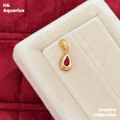 Lab-Grown Ruby Velvet Pendant - 925 Silver Luxury Minimalist Necklace