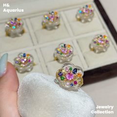 Candy Sparkle Ring - 925 Silver Crystal Colorful Minimalist Fashion Ring
