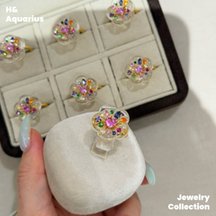 Candy Sparkle Ring - 925 Silver Crystal Colorful Minimalist Fashion Ring