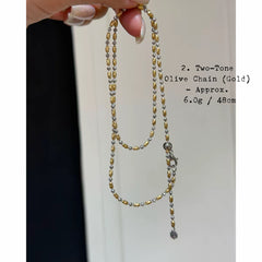 Chain: 925 Silver Olive Bead Chain - Handmade Minimalist Necklace Chain