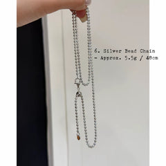Chain: 925 Silver Olive Bead Chain - Handmade Minimalist Necklace Chain