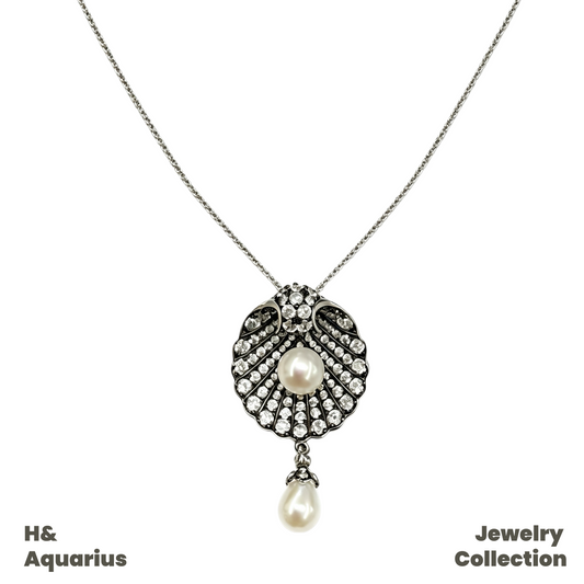 Pearl Essence Necklace - 925 Silver Pearl Chain Minimalist Luxury Jewelry