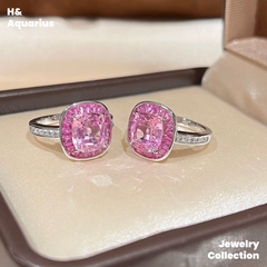 Lab-Grown Sapphire Pink Starry Ring - Pink Luxury Minimalist Jewelry for Women & Bestie Gift