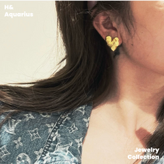 925 Silver Hammered Heart Studs - Gold Plated Minimalist Casual Earrings