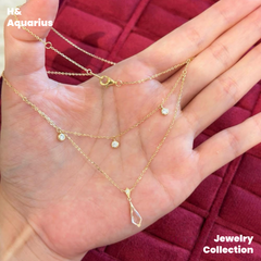 Moonlight Ripple Necklace - 925 Silver Crystal Minimalist Luxury Chain