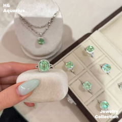 Synthetic YAG Mint Dew Jewelry - 925 Silver Lab-Created Spring Summer Minimalist Collection