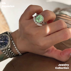 Synthetic YAG Mint Dew Jewelry - 925 Silver Lab-Created Spring Summer Minimalist Collection