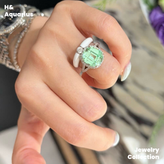 Synthetic YAG Mint Dew Jewelry - 925 Silver Lab-Created Spring Summer Minimalist Collection