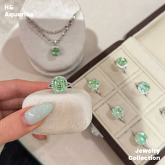 Synthetic YAG Mint Dew Jewelry - 925 Silver Lab-Created Spring Summer Minimalist Collection