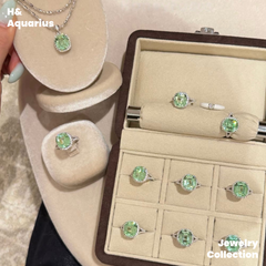 Synthetic YAG Mint Dew Jewelry - 925 Silver Lab-Created Spring Summer Minimalist Collection
