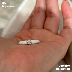 925 Silver Enamel Milky White Star Ring - Minimalist Luxury Statement Ring