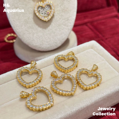 Pendant: 925 Silver & Zirconia "Heart Gallery" Charm - DIY Letter Pendant with Clasp
