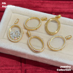 Pendant: 925 Silver & Zirconia "Heart Gallery" Charm - DIY Letter Pendant with Clasp