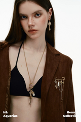 SUMIYAKI Love Lock Cylinder Series Vintage Key Pendant Necklace is detachable
