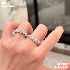 925 Silver & Zirconia Wave Star Band Ring - Minimalist Luxury Full Pavé Stackable Ring