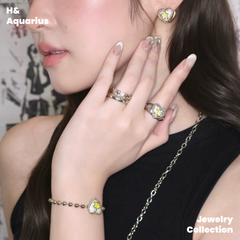 STAY MEDIOCRE Brass "Star Orbit 2.0" Heart Full Pavé Star Bracelet - Minimalist Chain for Women