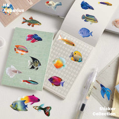 50pcs Transparent Fish Stickers - Phone Case Laptop Water Bottle Luggage DIY Decoration