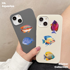50pcs Transparent Fish Stickers - Phone Case Laptop Water Bottle Luggage DIY Decoration