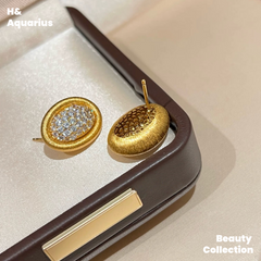 925 Silver & Zirconia Bathtub Ring/Earrings - Gold Plated Vintage Luxury Jewelry Set