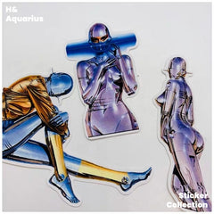 37pcs Cyberpunk Stickers - Sorayama Style Gynoid Decals for Journaling
