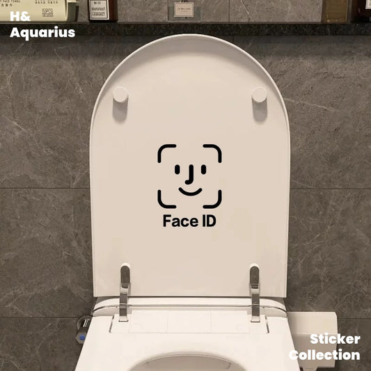 Face ID Toilet Sticker - Creative Car Decal Funny Laptop Luggage Glass Decor