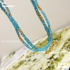 925 Silver & Zirconia Four-Pointed Star Necklace - Blue Handmade Colorful New Arrival