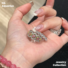 925 Silver & Zirconia Spring Letter Ring - Silver Plated Elegant Lady Style Ring