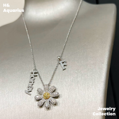 925 Silver & Zirconia Daisy Jewelry Set - Minimalist Fashion Necklace/Ring Silver