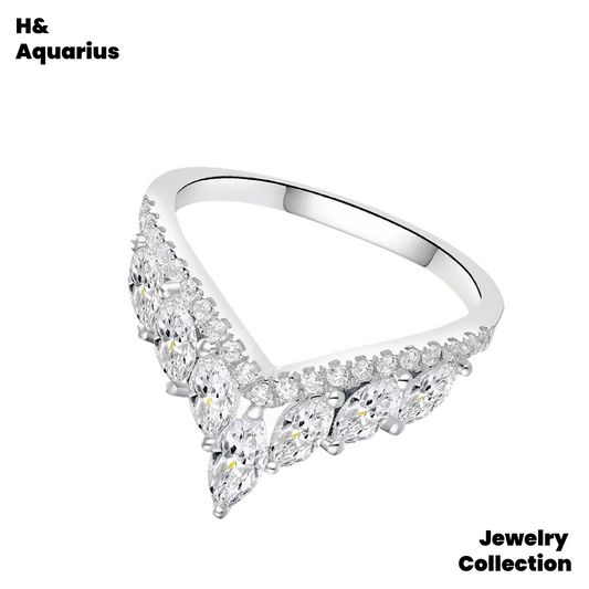 925 Silver & Zirconia Socialite Ring - Designer Stackable Luxury Fashion Ring